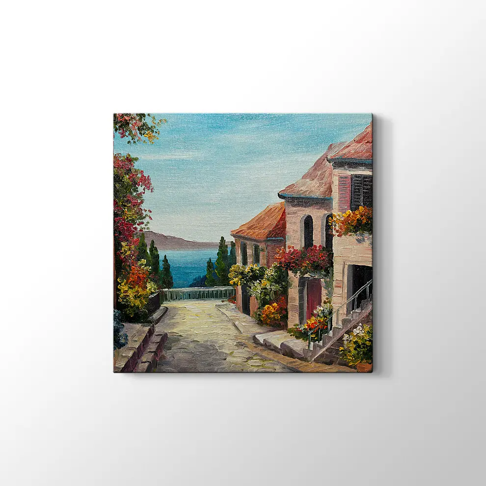 Denize Yakın Ev Kanvas Tablo