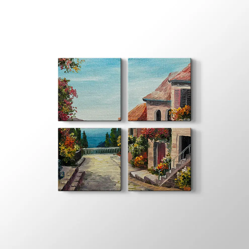 Denize Yakın Ev Kanvas Tablo