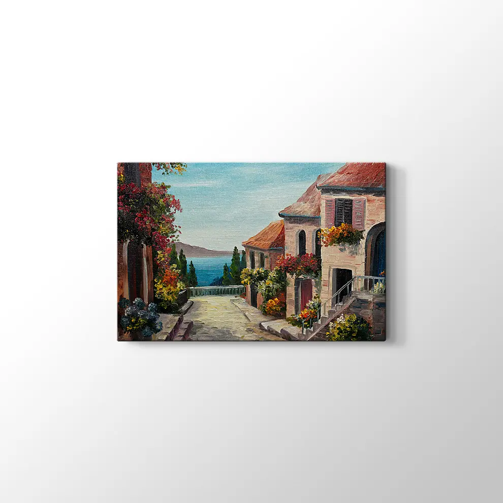 Denize Yakın Ev Kanvas Tablo