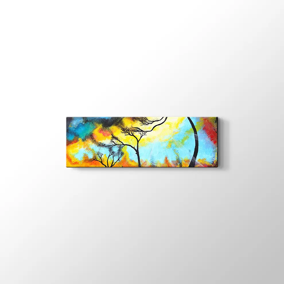 Parlak Renkler ve Ağaçlar Kanvas Tablo