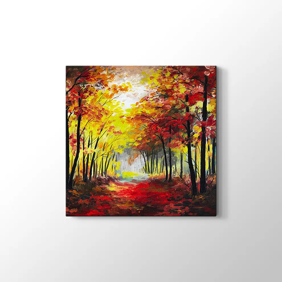 Sonbahar Ormanı Kanvas Tablo