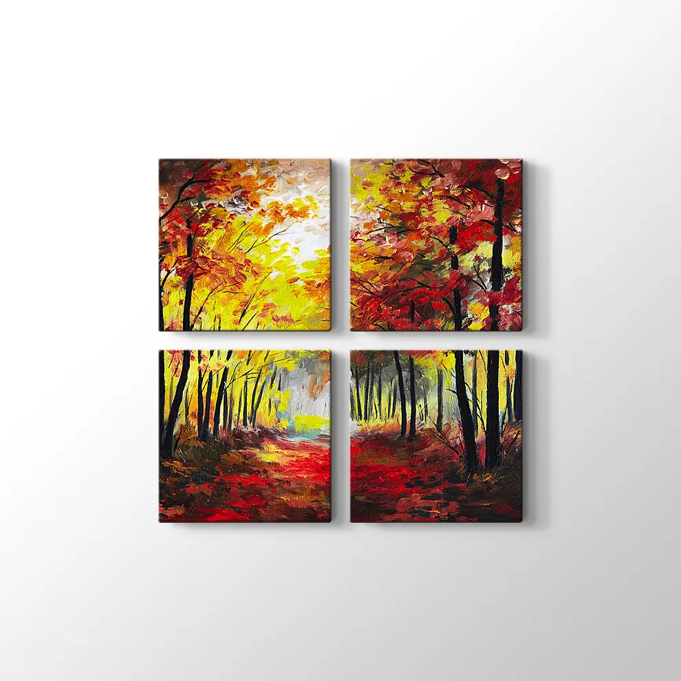 Sonbahar Ormanı Kanvas Tablo
