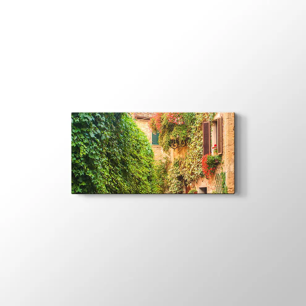 İtalya Ortaçağ Sokakları Kanvas Tablo