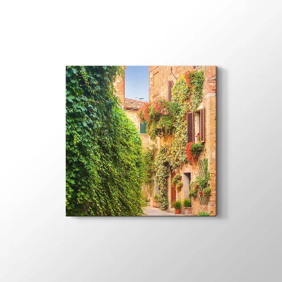 İtalya Ortaçağ Sokakları Kanvas Tablo