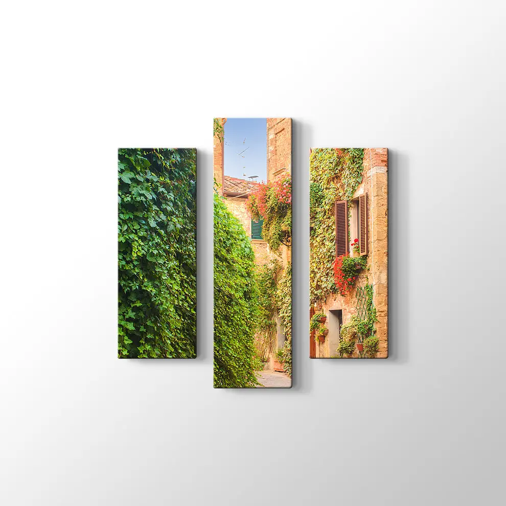 İtalya Ortaçağ Sokakları Kanvas Tablo