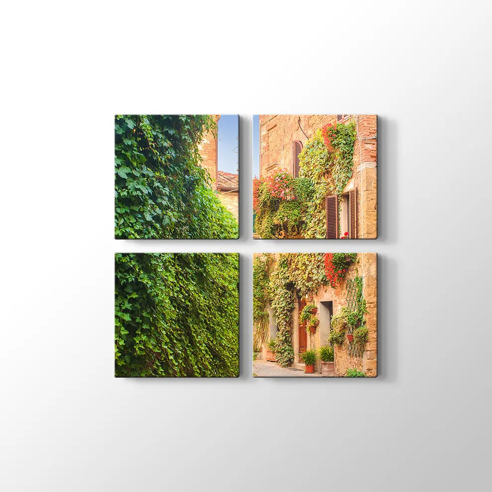 İtalya Ortaçağ Sokakları Kanvas Tablo