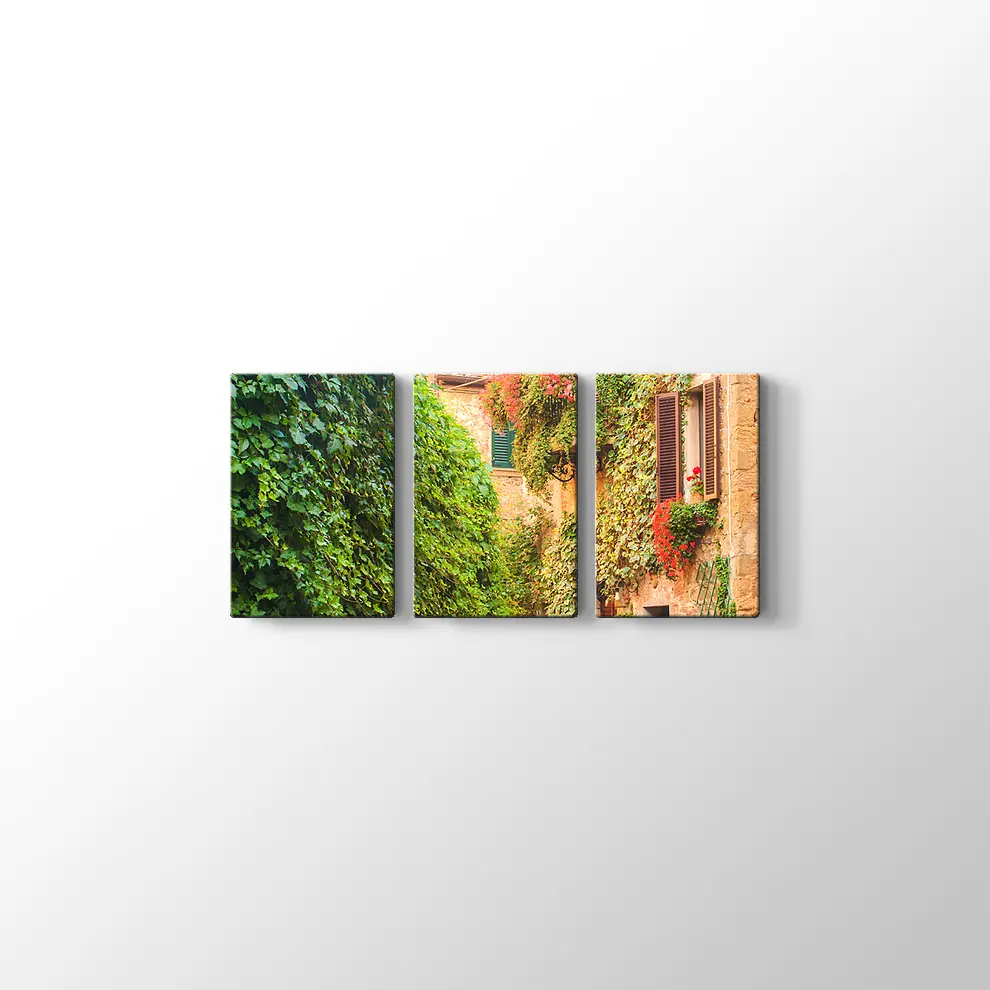 İtalya Ortaçağ Sokakları Kanvas Tablo