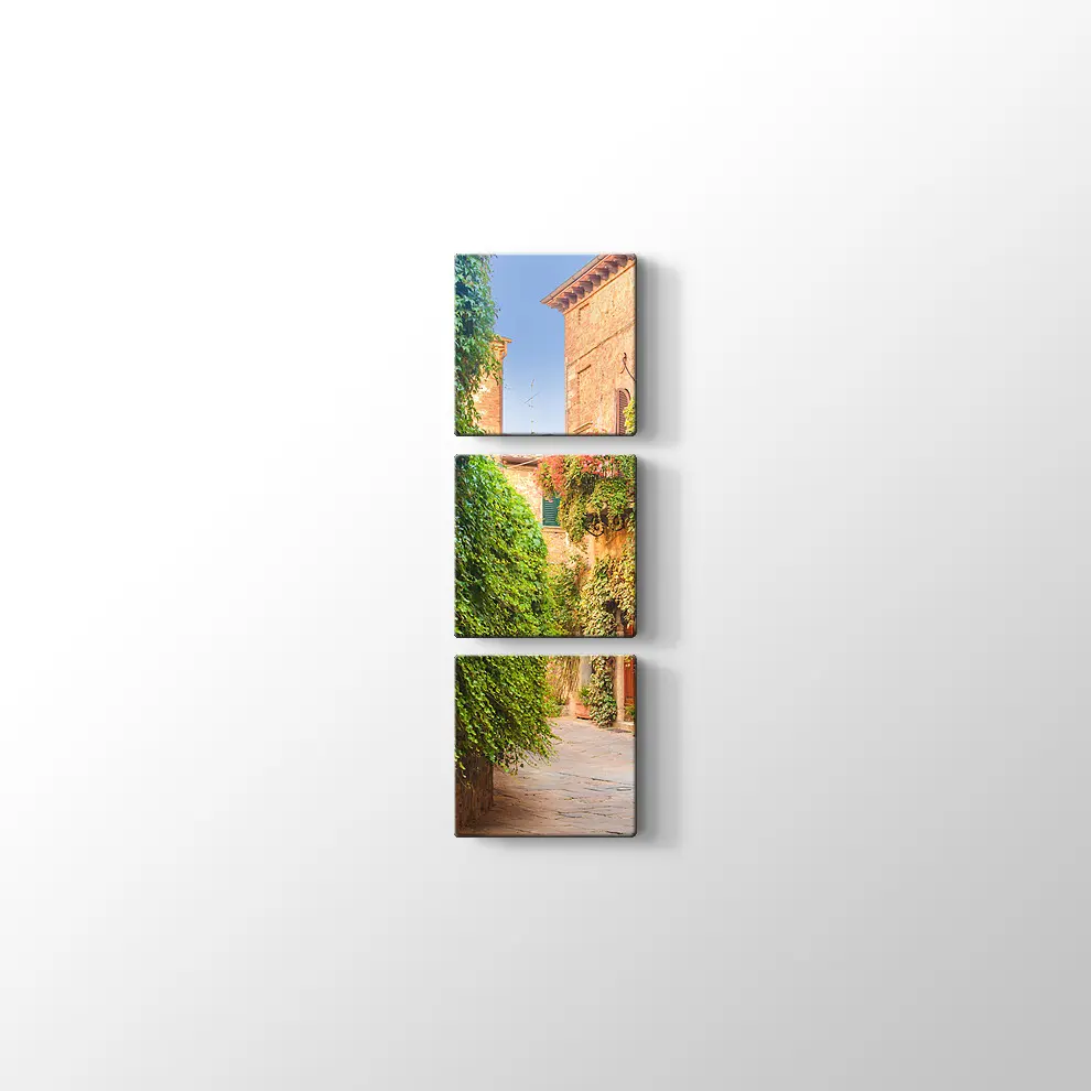 İtalya Ortaçağ Sokakları Kanvas Tablo