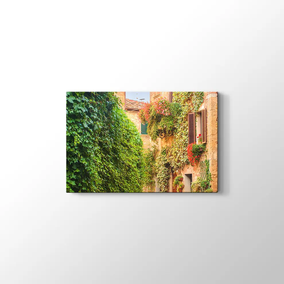 İtalya Ortaçağ Sokakları Kanvas Tablo