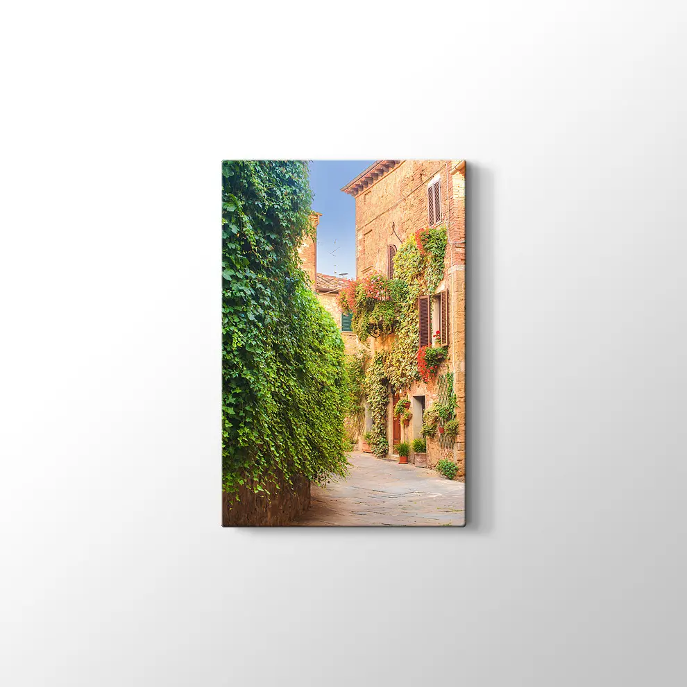 İtalya Ortaçağ Sokakları Kanvas Tablo