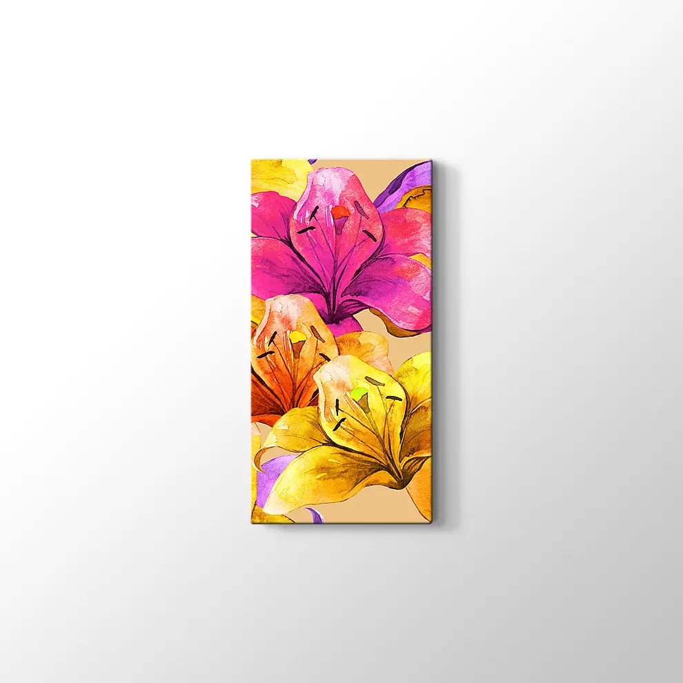 El Yapımı Lily Çiçekler Kanvas Tablo