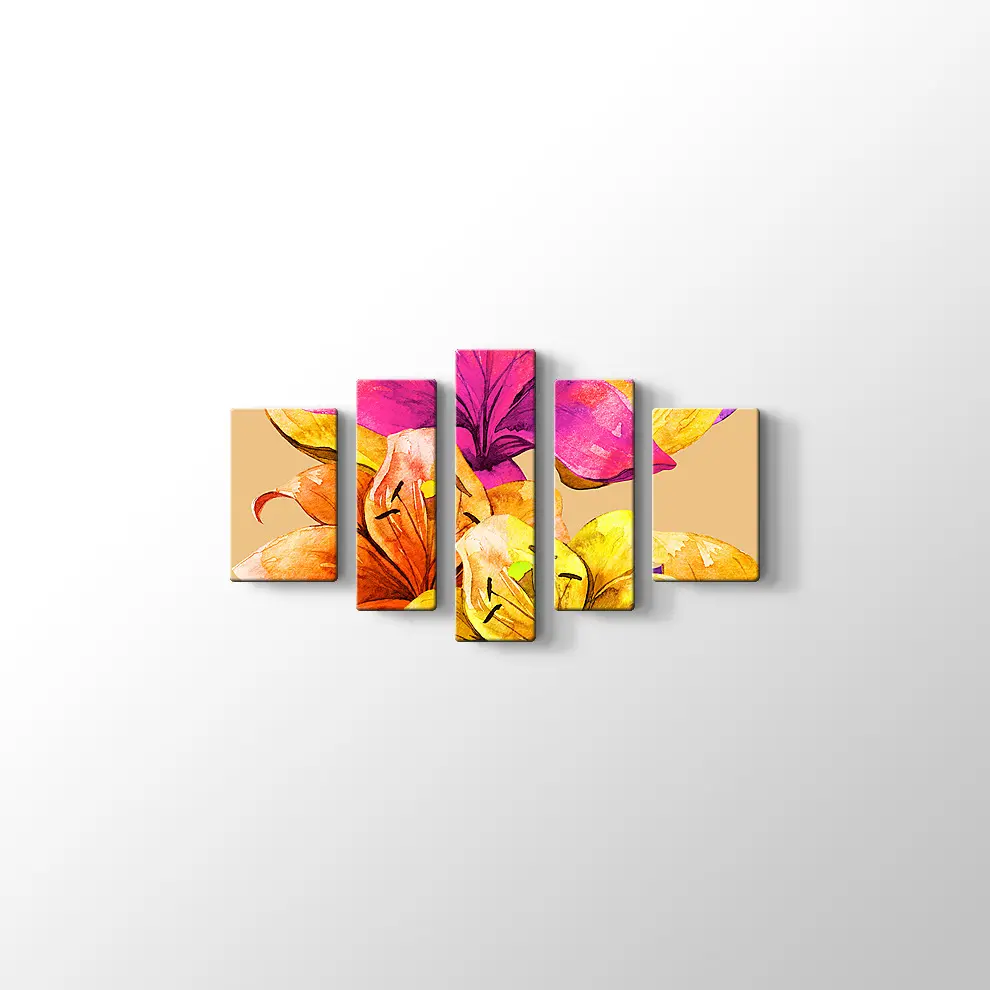 El Yapımı Lily Çiçekler Kanvas Tablo