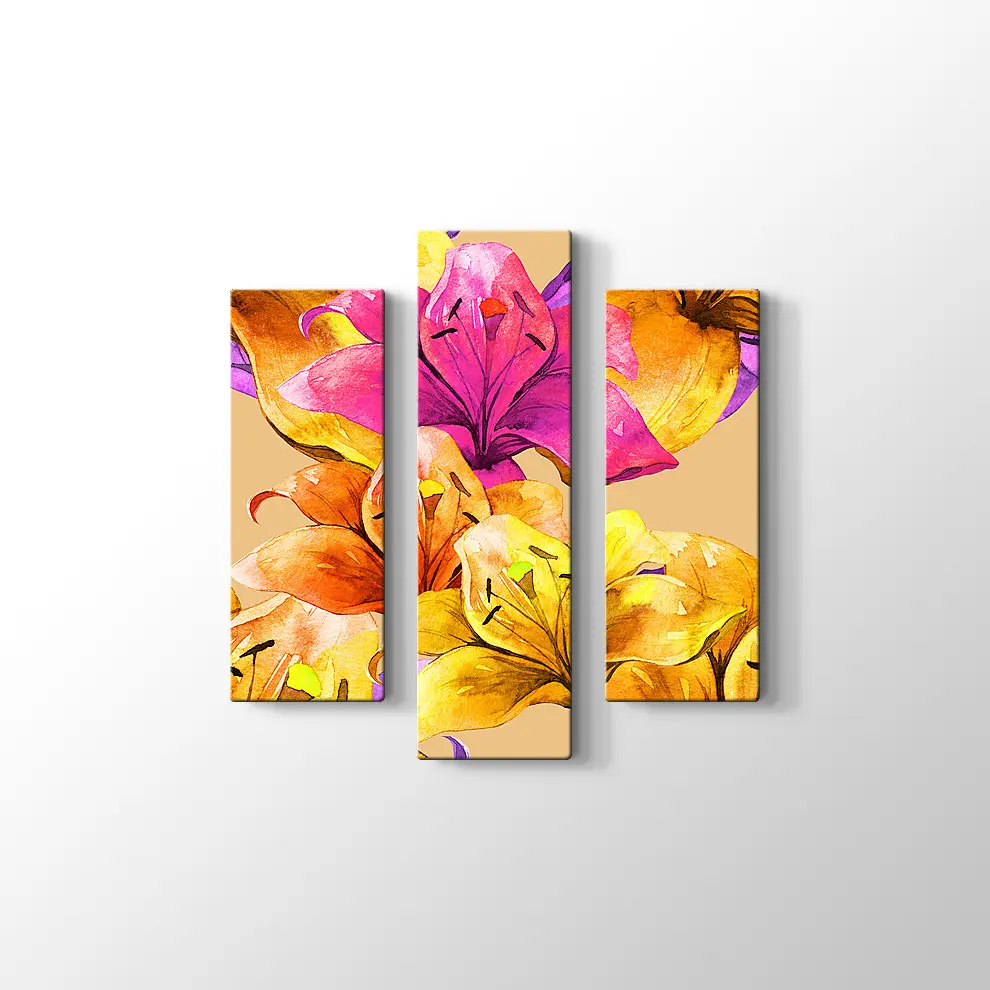 El Yapımı Lily Çiçekler Kanvas Tablo