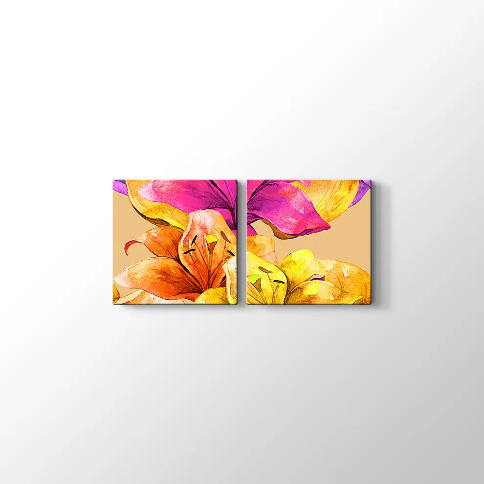 El Yapımı Lily Çiçekler Kanvas Tablo