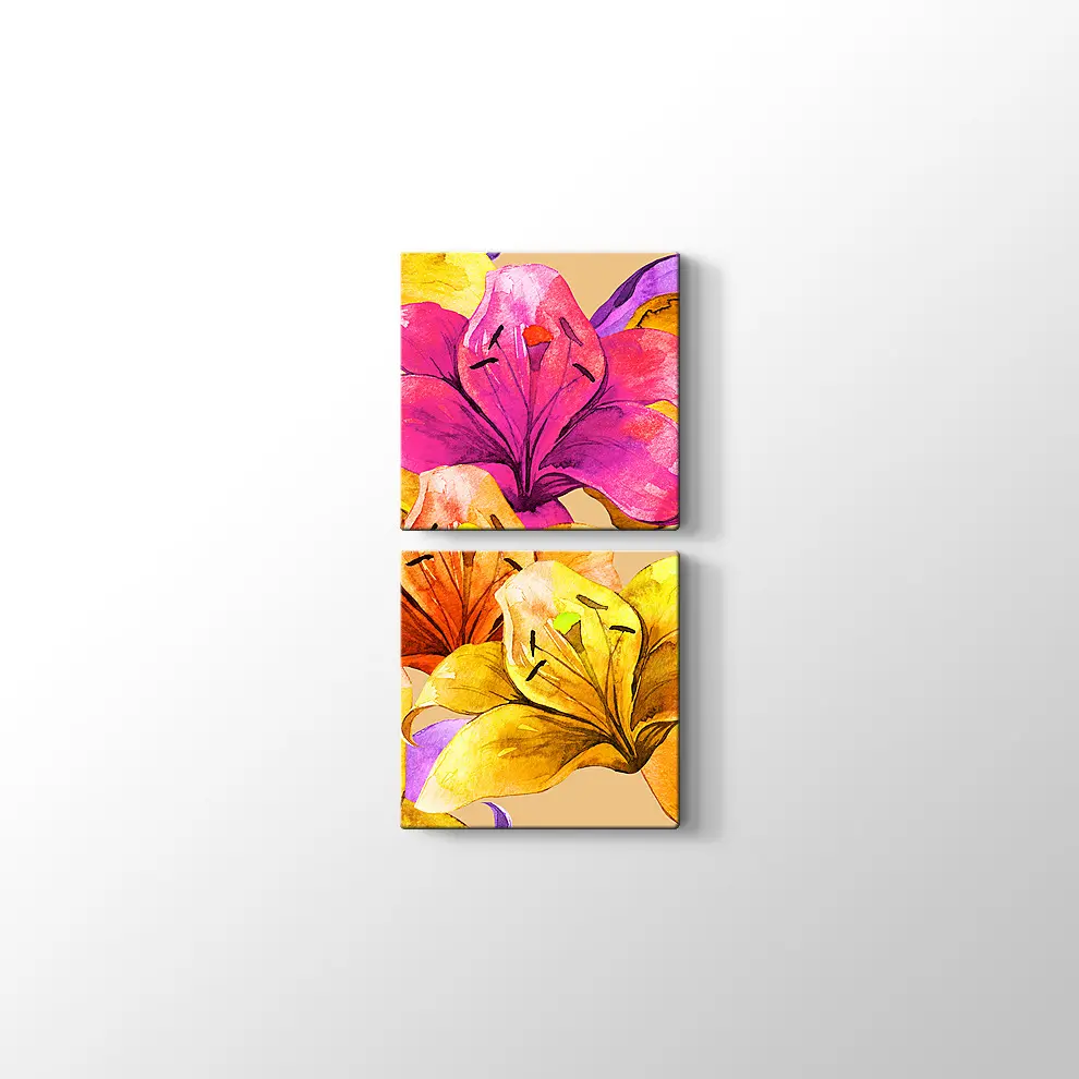 El Yapımı Lily Çiçekler Kanvas Tablo