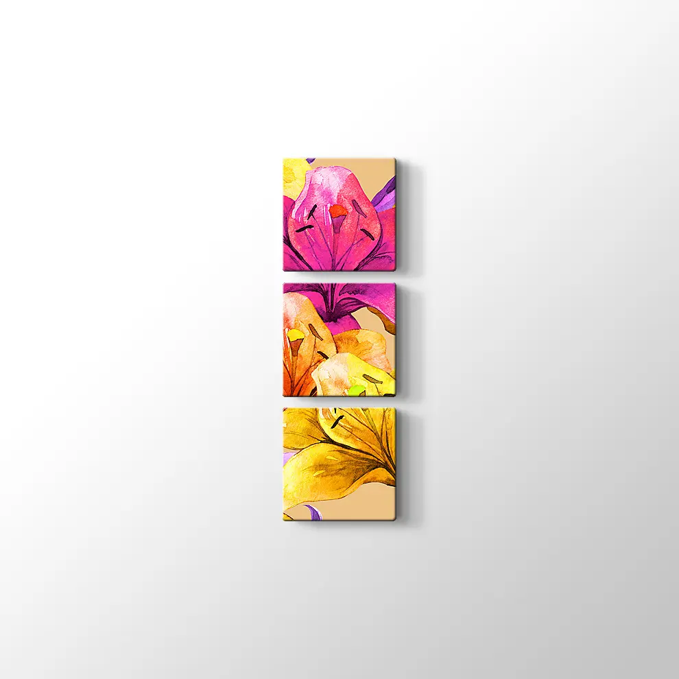 El Yapımı Lily Çiçekler Kanvas Tablo