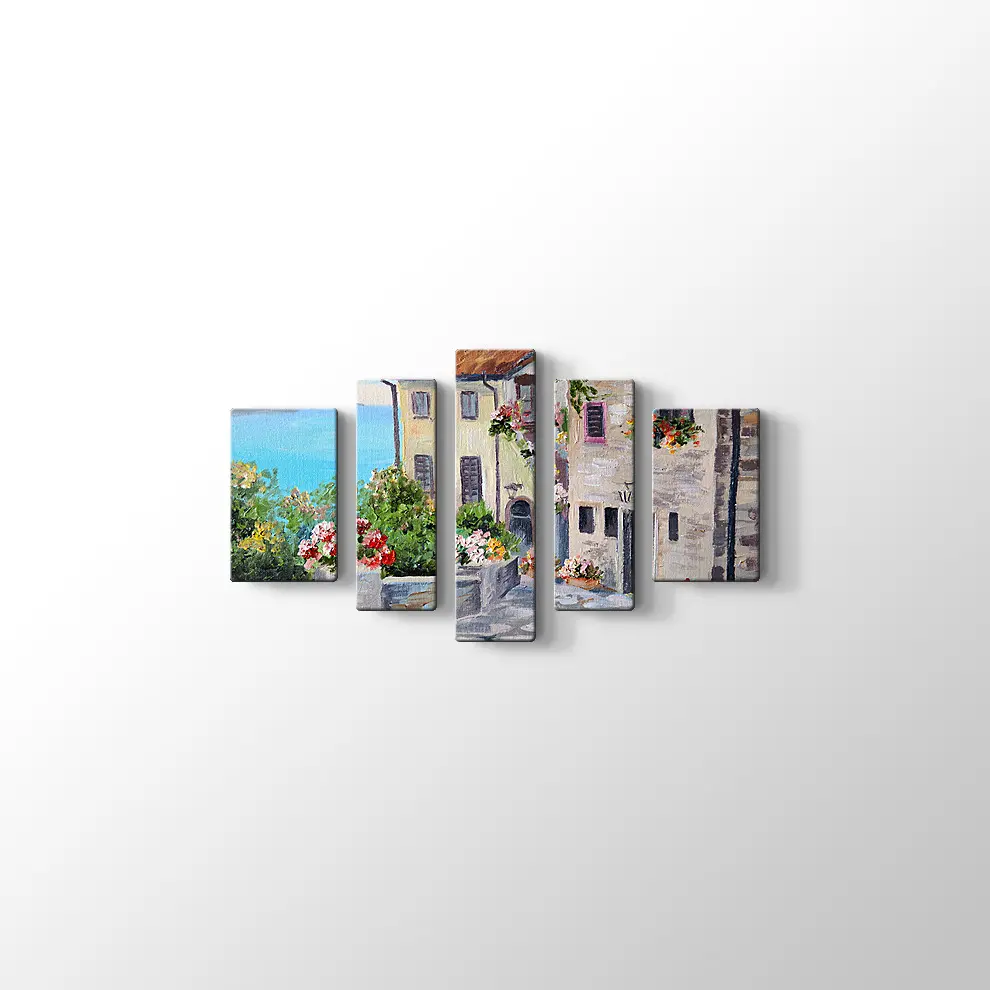 Sahil Kasabasında Yaz Kanvas Tablo