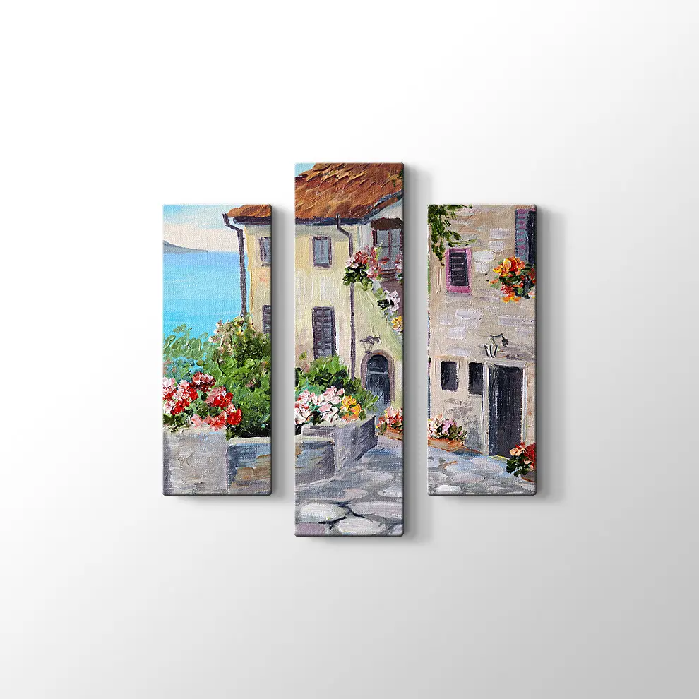 Sahil Kasabasında Yaz Kanvas Tablo