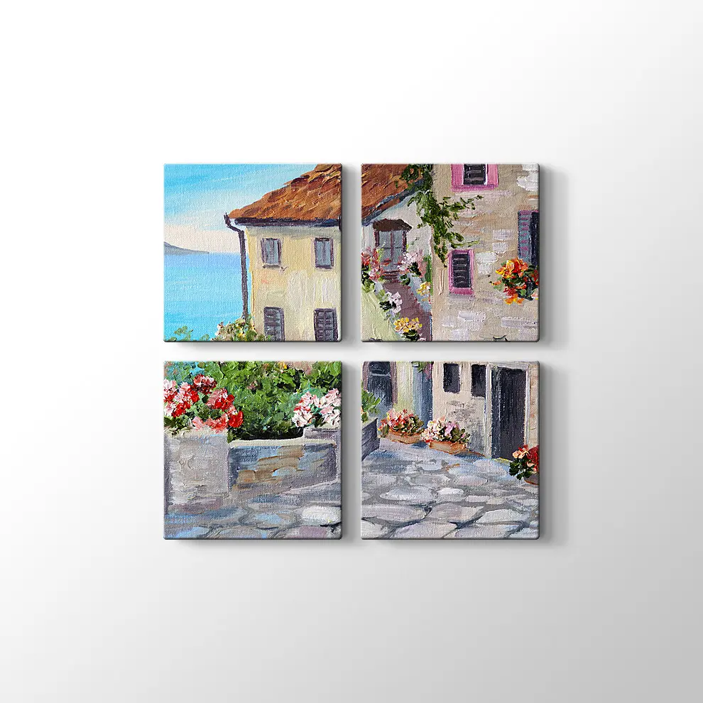 Sahil Kasabasında Yaz Kanvas Tablo