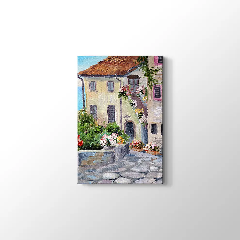 Sahil Kasabasında Yaz Kanvas Tablo