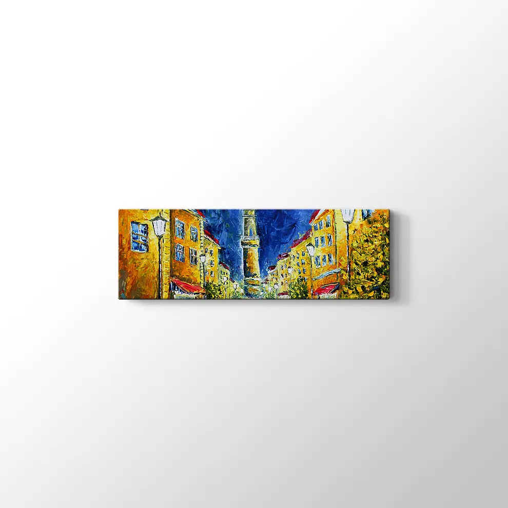 Yağmurlu Gece ve Boş Sokaklar Kanvas Tablo