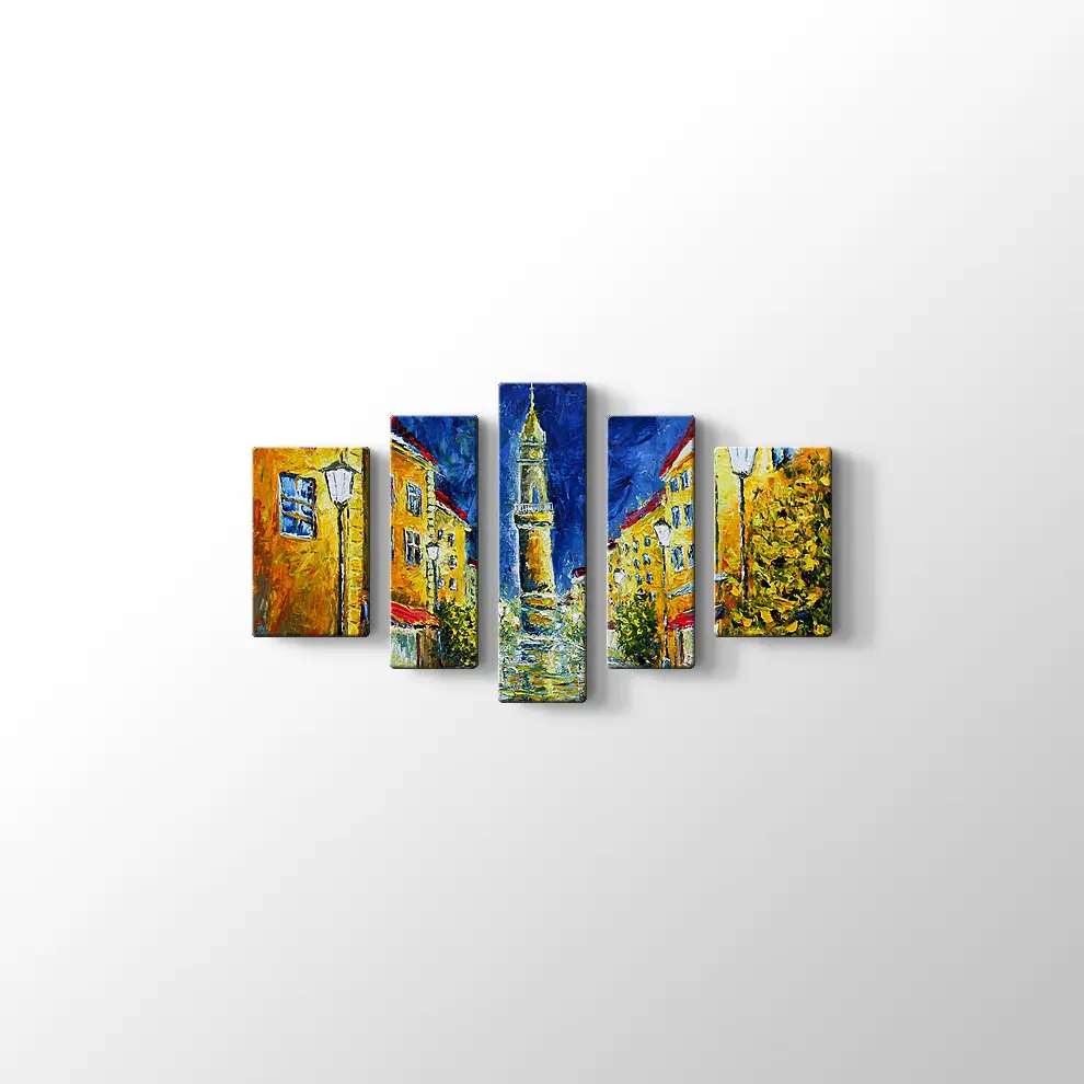 Yağmurlu Gece ve Boş Sokaklar Kanvas Tablo