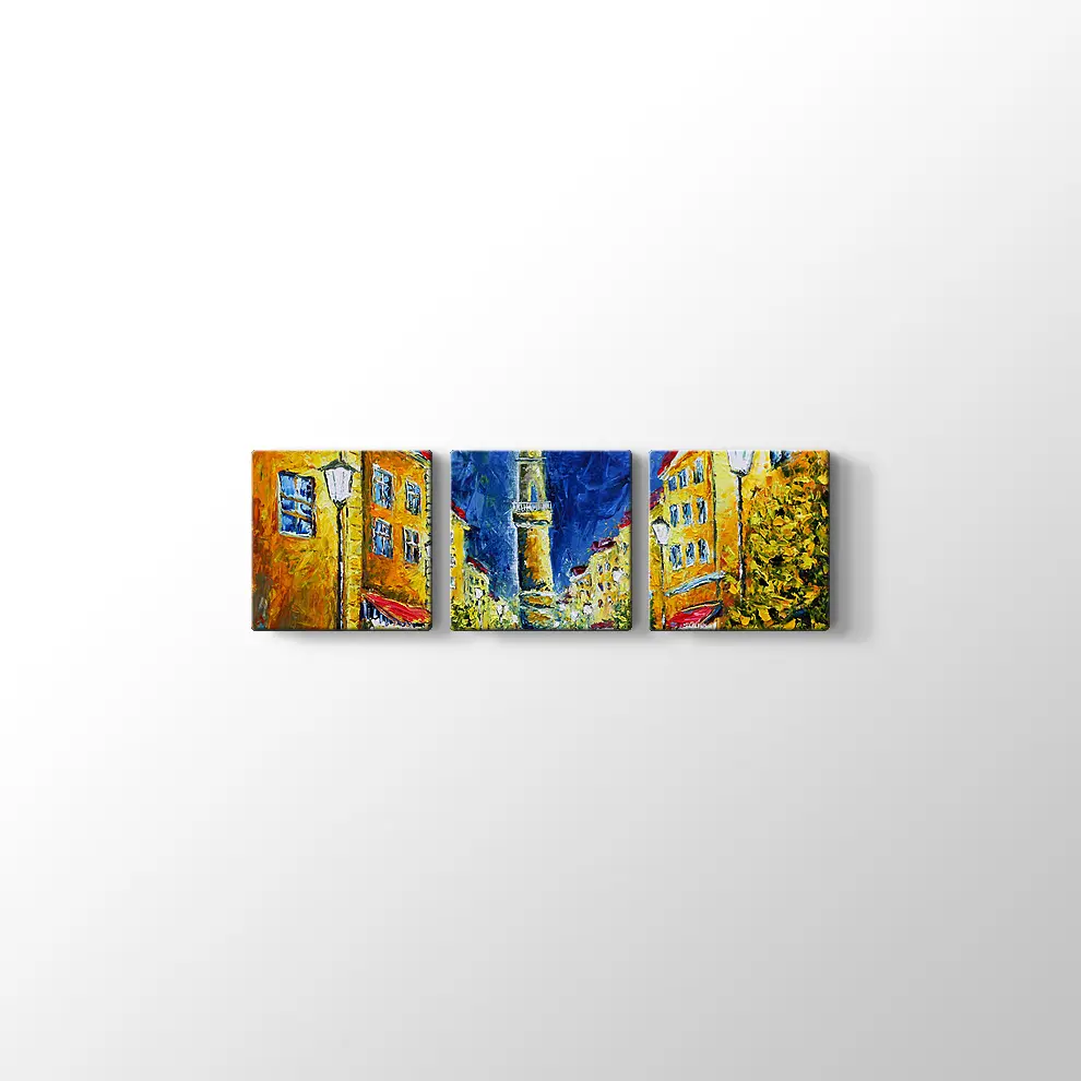 Yağmurlu Gece ve Boş Sokaklar Kanvas Tablo