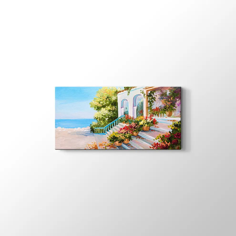 Sahil Kasabası Kanvas Tablo
