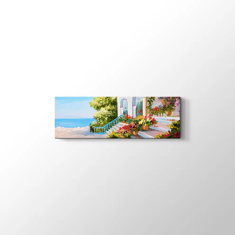 Sahil Kasabası Kanvas Tablo