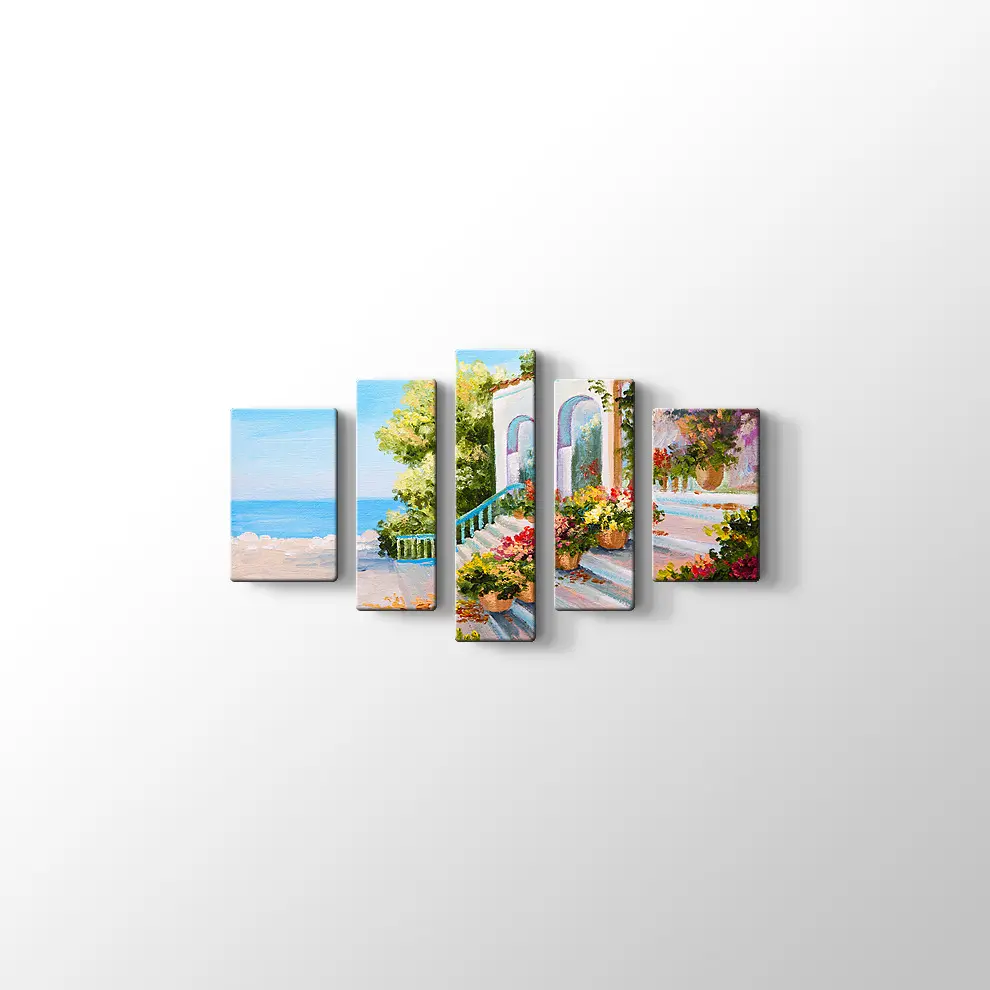 Sahil Kasabası Kanvas Tablo