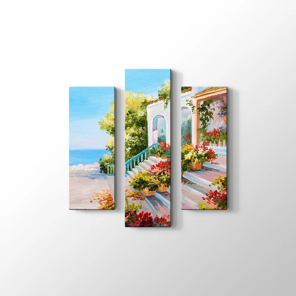 Sahil Kasabası Kanvas Tablo