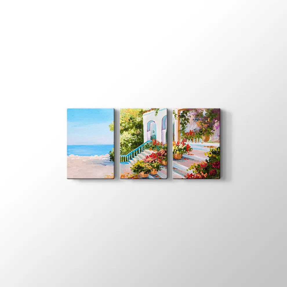 Sahil Kasabası Kanvas Tablo