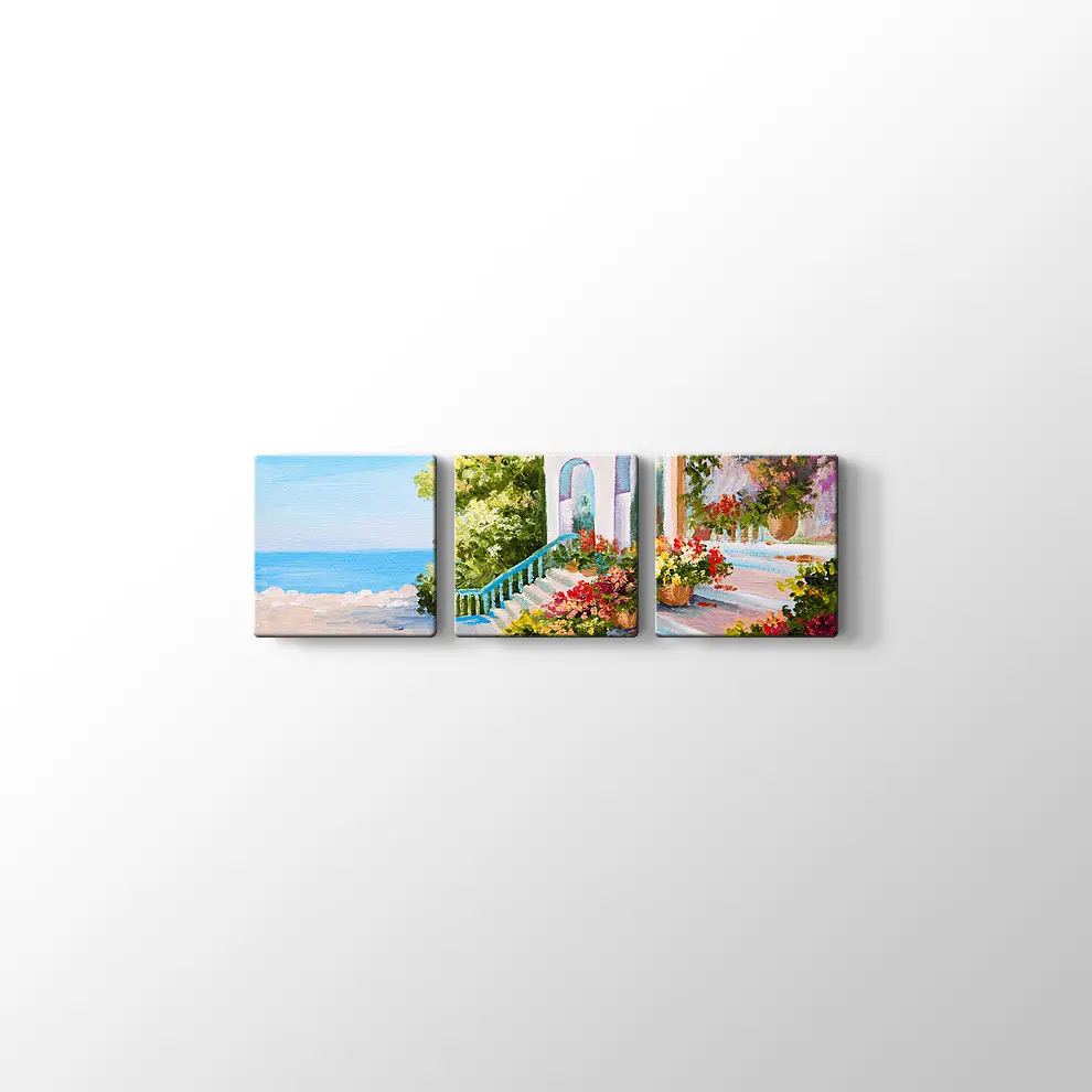 Sahil Kasabası Kanvas Tablo