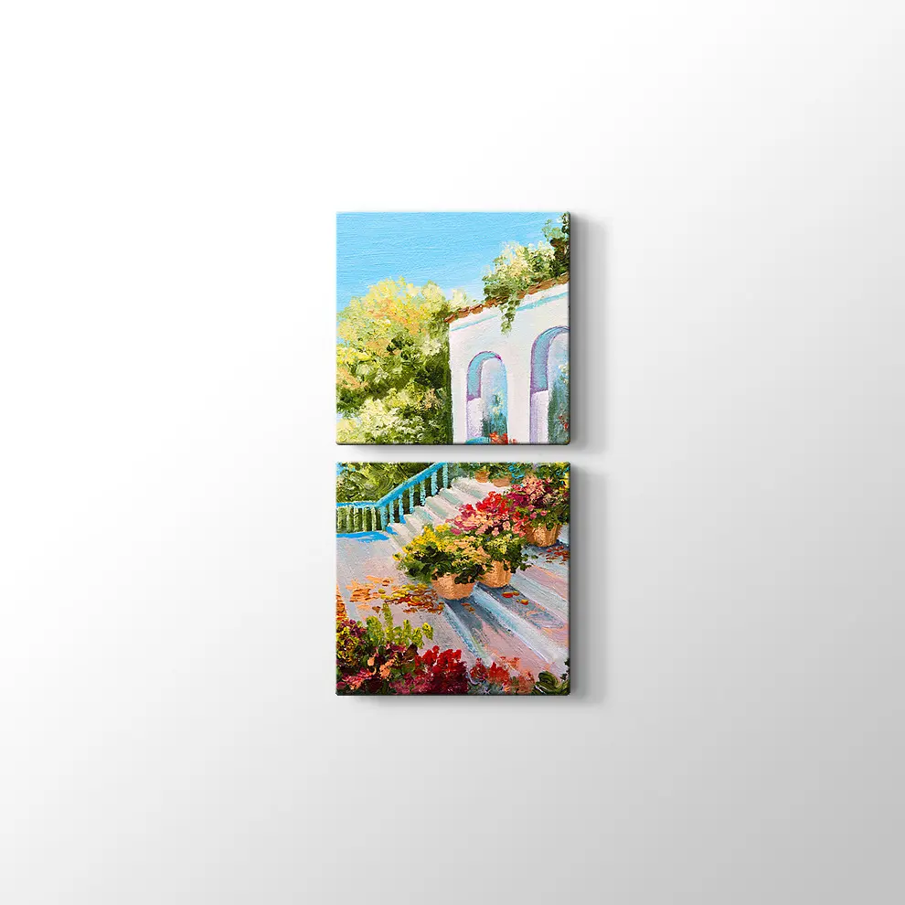 Sahil Kasabası Kanvas Tablo