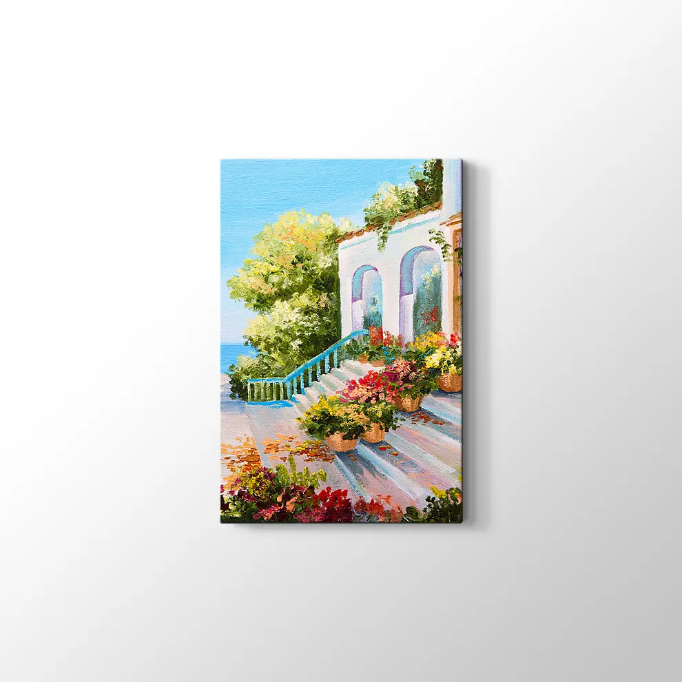 Sahil Kasabası Kanvas Tablo