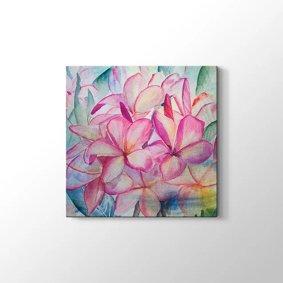 Pembe Çiçekler Kanvas Tablo