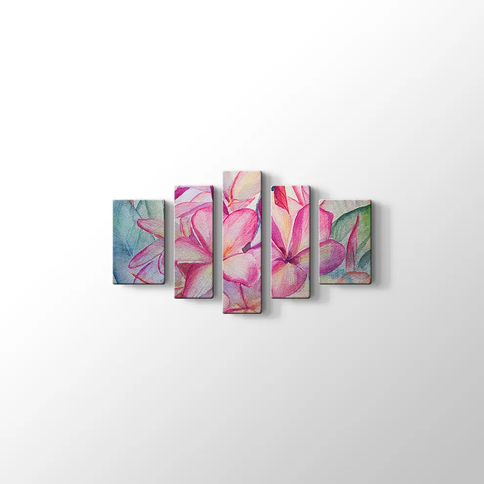 Pembe Çiçekler Kanvas Tablo