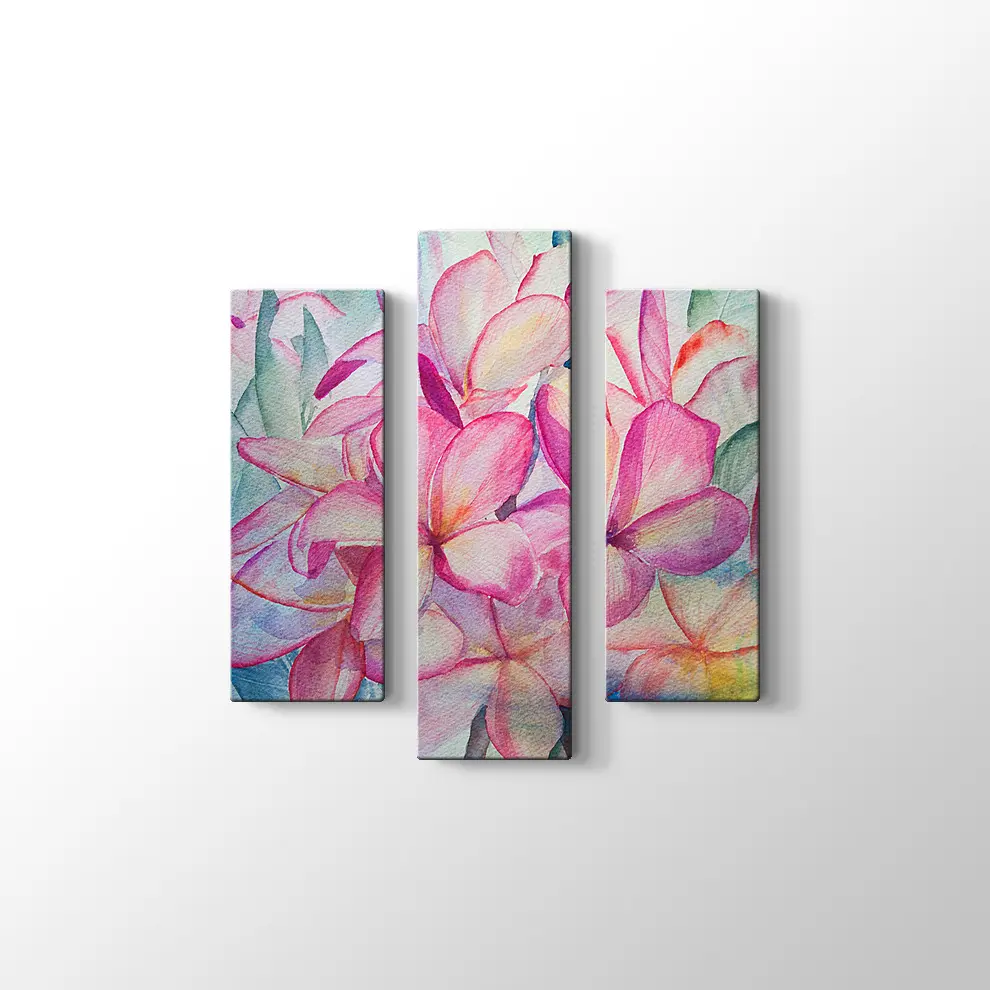 Pembe Çiçekler Kanvas Tablo
