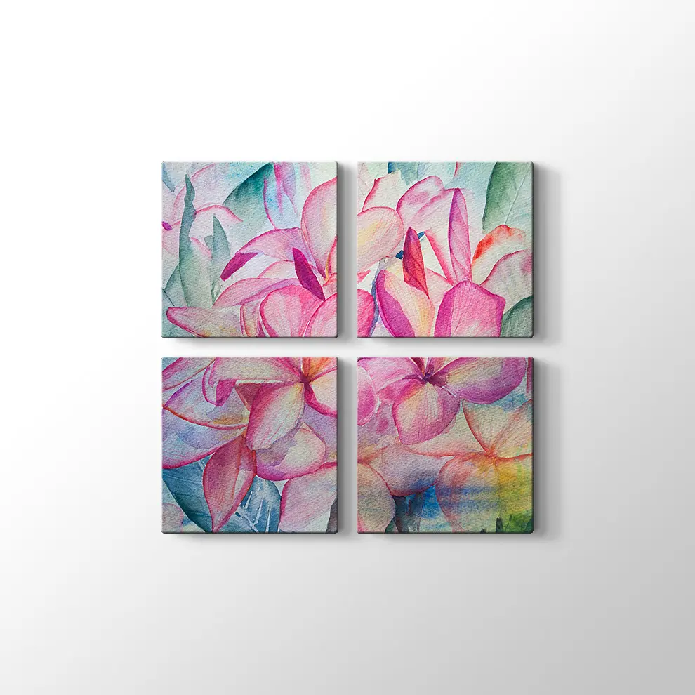 Pembe Çiçekler Kanvas Tablo