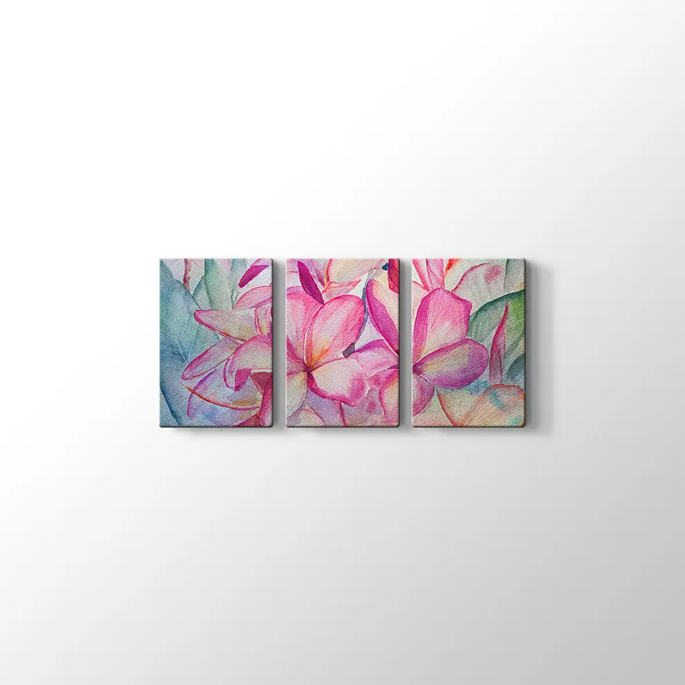 Pembe Çiçekler Kanvas Tablo