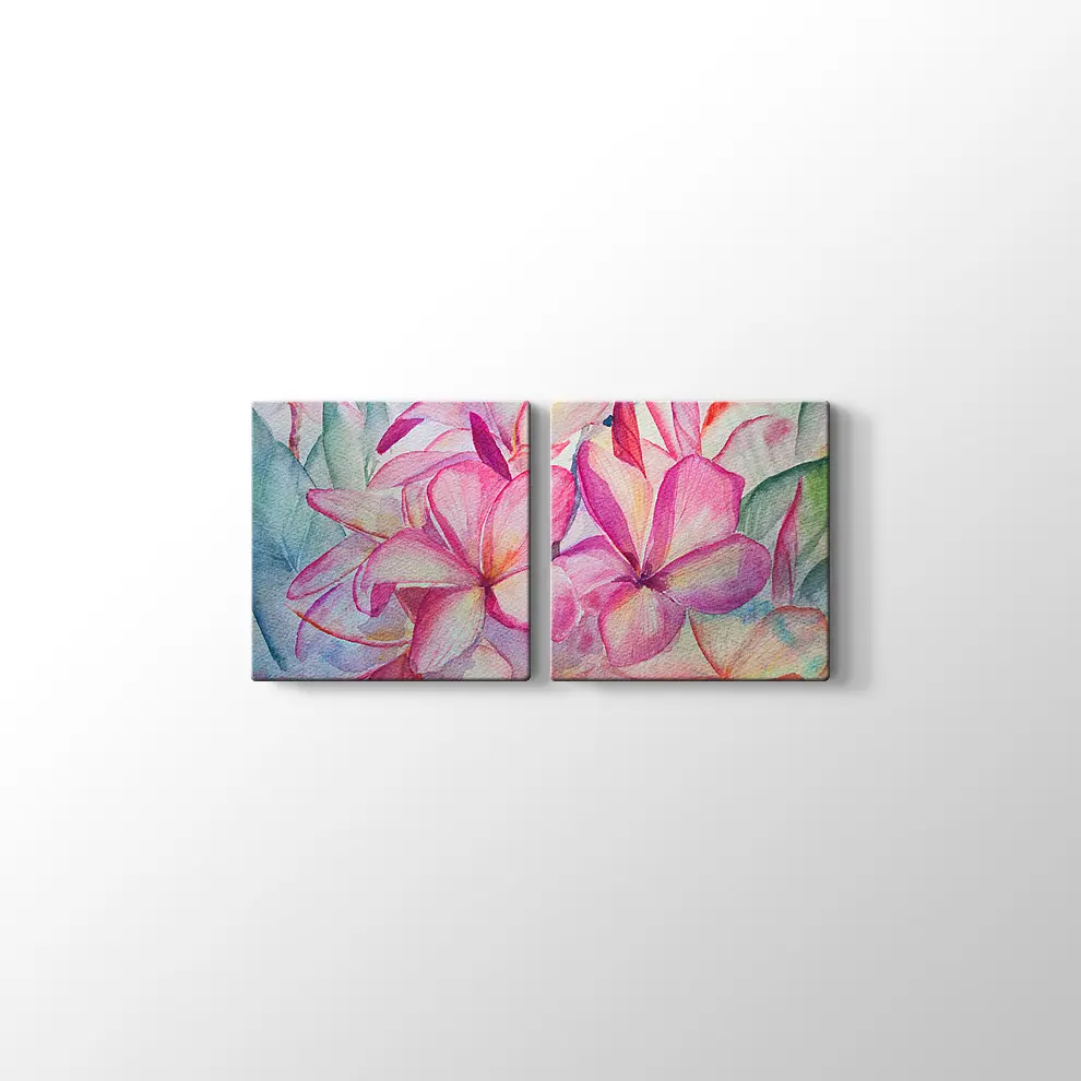 Pembe Çiçekler Kanvas Tablo