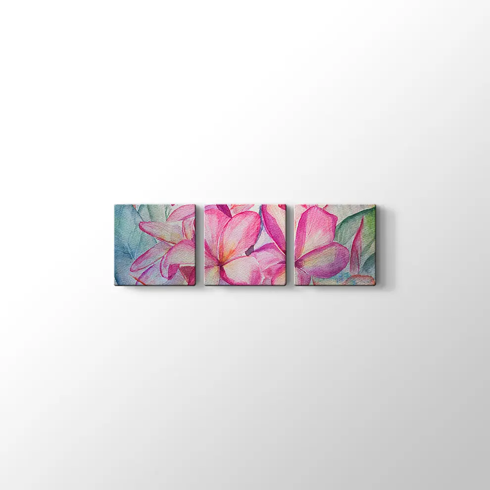 Pembe Çiçekler Kanvas Tablo