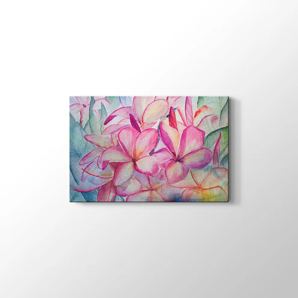 Pembe Çiçekler Kanvas Tablo