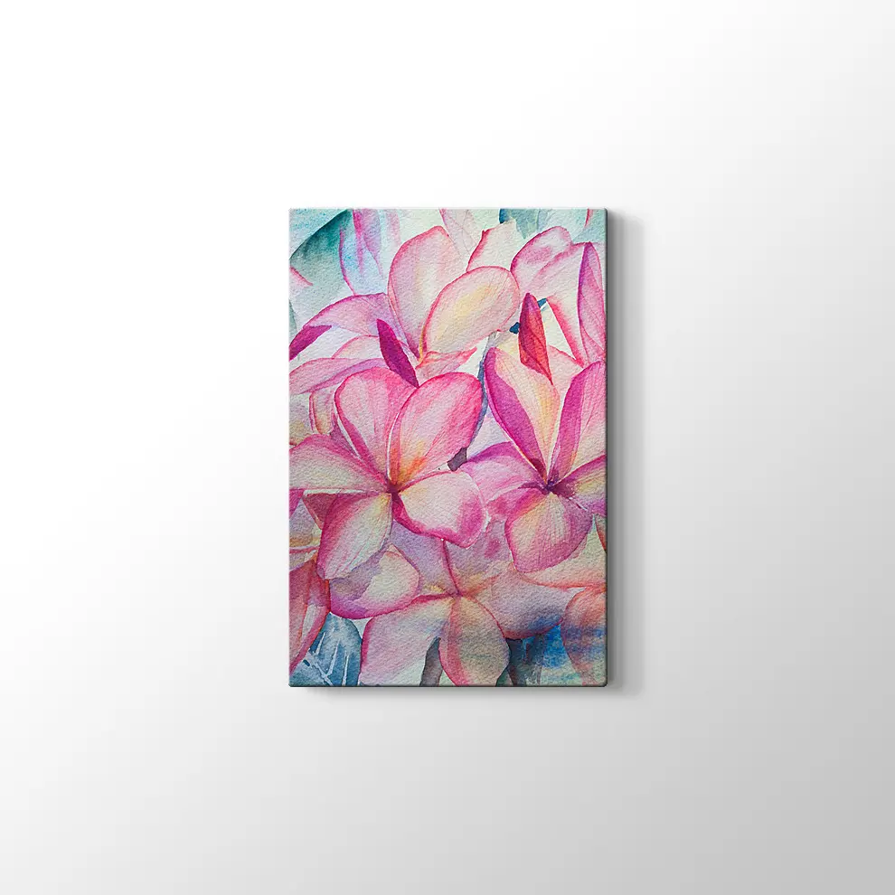 Pembe Çiçekler Kanvas Tablo