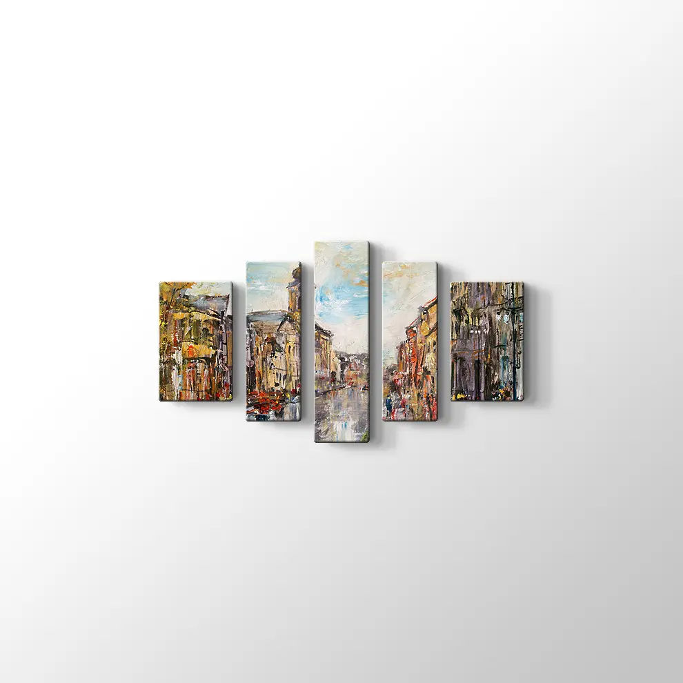 Yağmur ve Şehir Kanvas Tablo