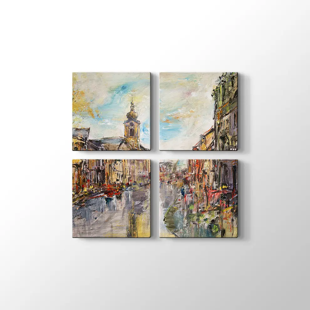 Yağmur ve Şehir Kanvas Tablo