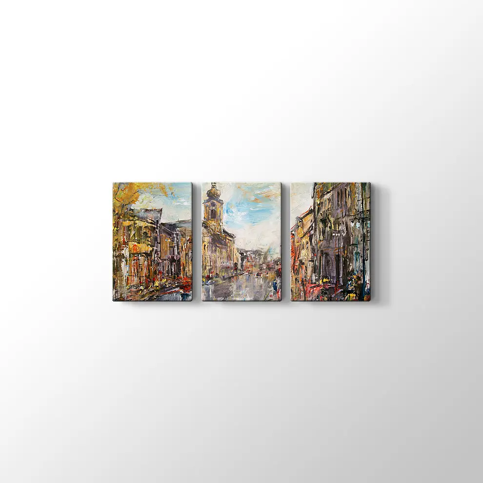 Yağmur ve Şehir Kanvas Tablo