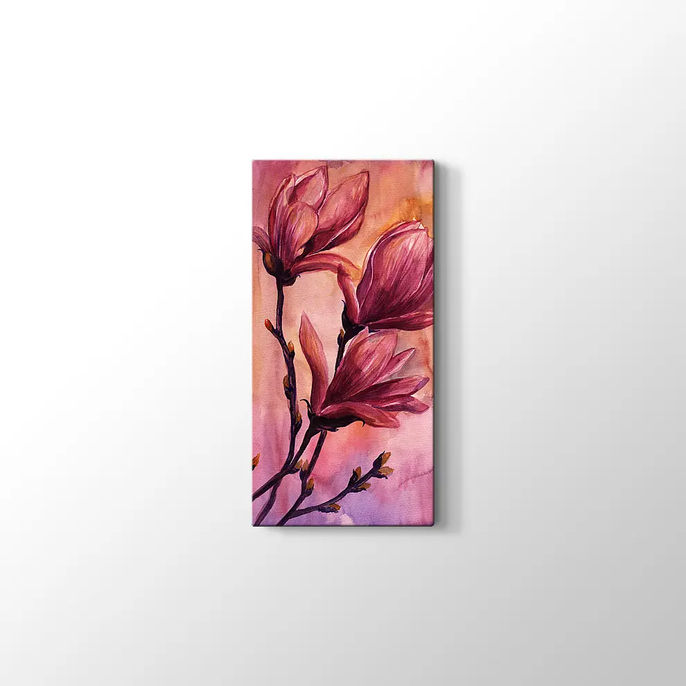 Suluboya Çiçekler Kanvas Tablo