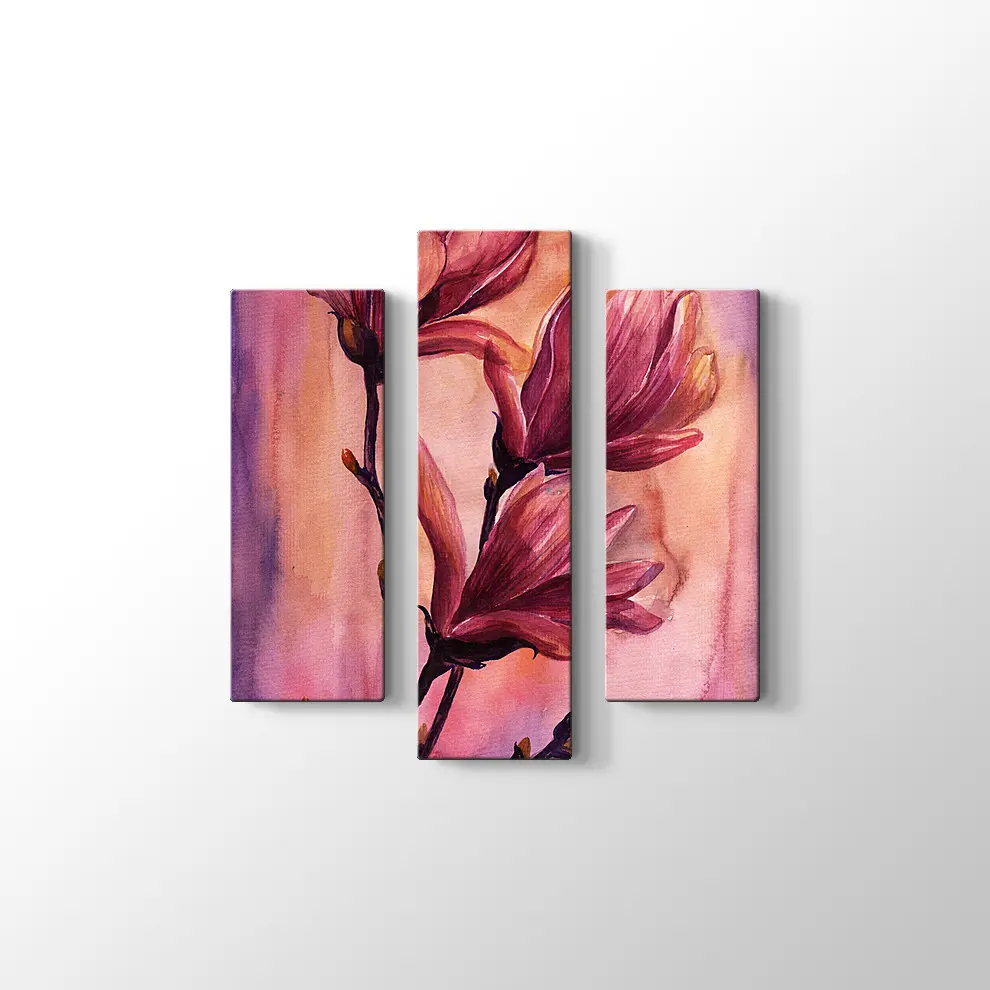 Suluboya Çiçekler Kanvas Tablo