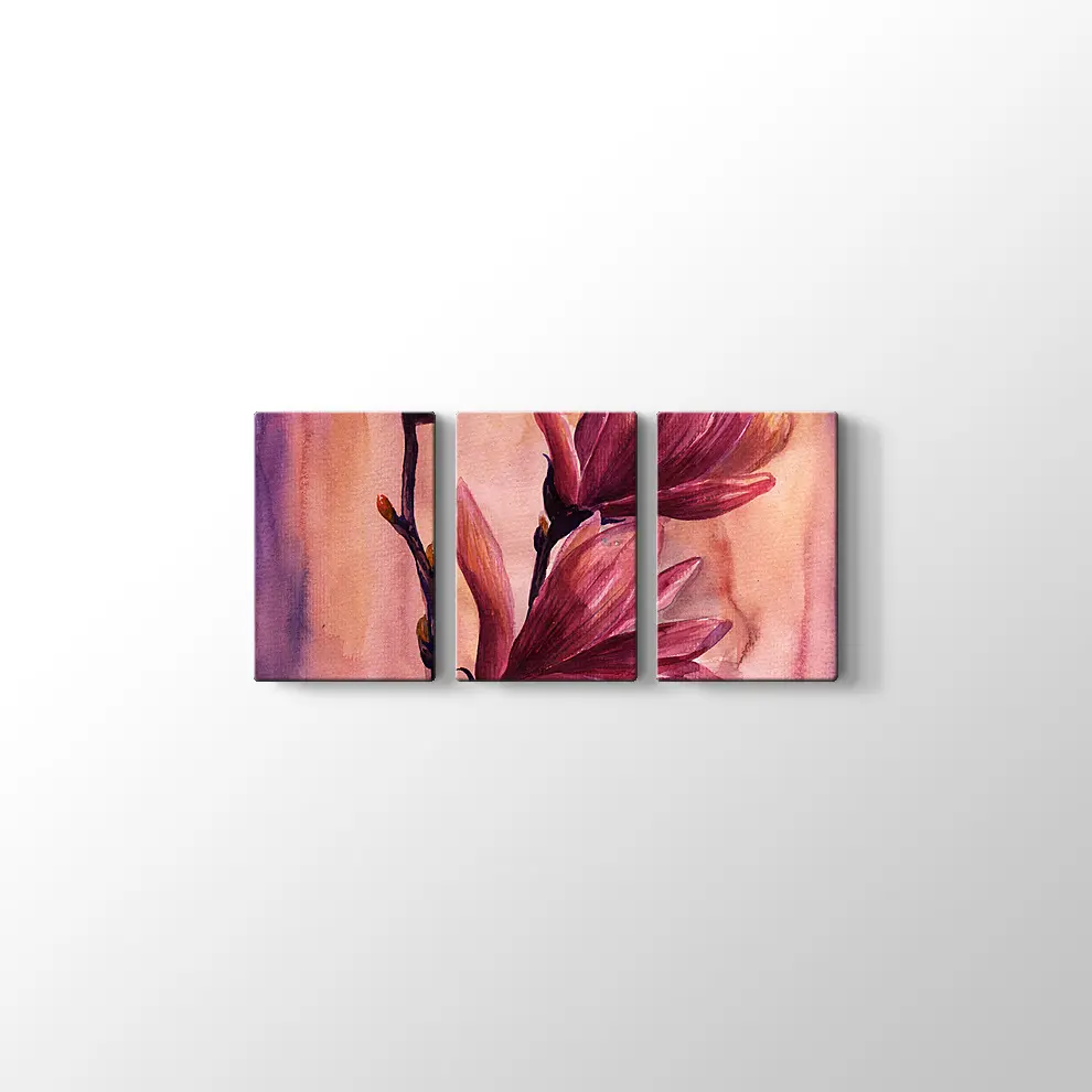 Suluboya Çiçekler Kanvas Tablo